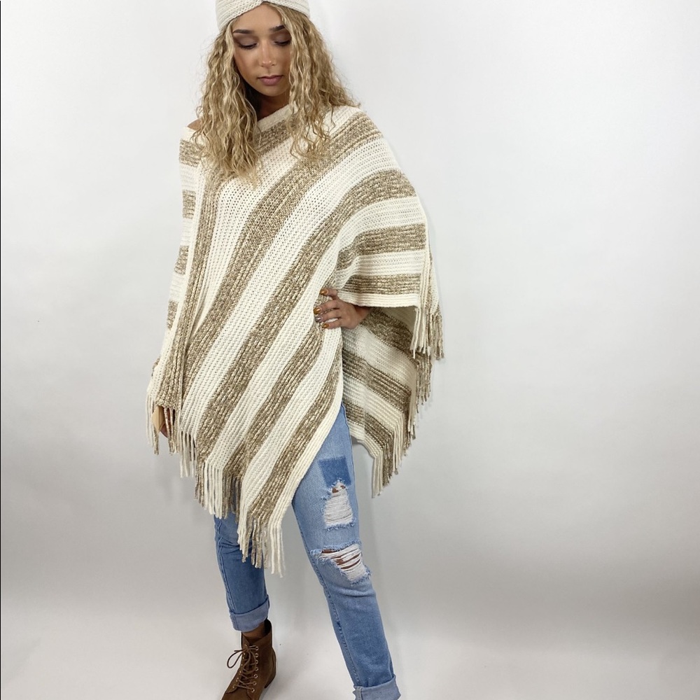 Chenille poncho
